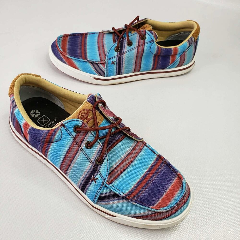 Twisted X Womens Hooey Loper Striped Aztec Multicolor Slip On Shoes Size ?